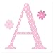 Personalised Name Wall Letter Stickers, Pink Polka A, 10-16 cm high. Each letter comes with two separate flower stickers. A-Z a-z &. Price is per letter.