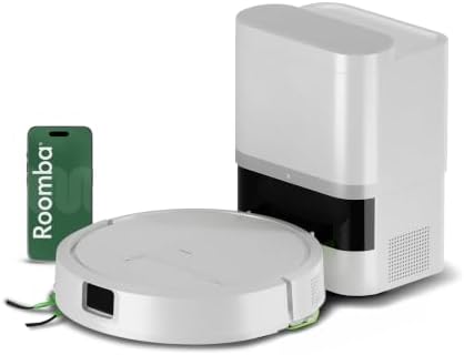 iRobot Roomba® 115 Combo Robot Aspirapolvere Lavapavimenti con AutoEmpty™ Dock, 15.000 Pa, SmartScrub™, Mappatura ClearView™ LiDAR, Aspirazione e Lavaggio 2 in 1, Bianco