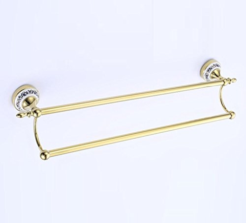 Preisvergleich Produktbild HSBAIS Das Badezimmer Edelstahl Badezimmer Hardware Anhänger Handtuchhalter Badezimmer Doppelte Bar Aktivität Handtuch bar,Gold,Stainless Steel
