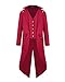 Produktbild PengGengA Frauen Tuxedo Gothic Frack Jacke Steampunk Viktorianischen Mantel Hochzeit Uniform Rot 4XL