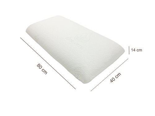 Ebitop Kissen, Kopfkissen, Schlafkissen, Ebi. – K80.40.14 Gel-Nackenstützkissen Orthopädisches Gelschaum-Kissen mit Aloe-Vera-Kissenbezug Traum-Schlaf Visko-Kopfkissen Kissen Schlafkissen Nackenstützkissen, Nackenkissen, Kopfkissen, Komfort Kissen 80x35x14cm Weiß - 5