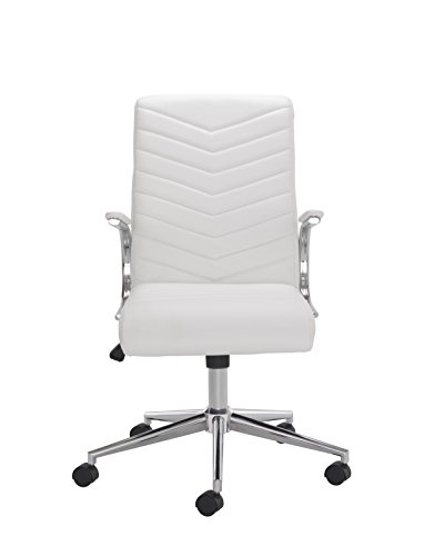 Office Hippo White Desk Chair, Leather