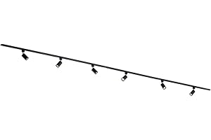 ‎QUB QUB FOCUS III – Spotbalken, 6-flammig – Schienensystem für Innenbeleuchtung, Komplett-Set mit 6 Spots für GU10 Leuchtmittel und 4 Schienen à 1 m = 4 m – Schwarz