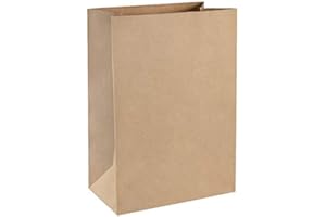 DeinPack kleine Kraftpapier Tüten I Braune Papiertüten Geschenktüten Bio I Papier Tüte mit Boden recyclebar I Blockbodenbeutel I Bodenbeutel biologisch abbaubar I 18 x 13 x 30 cm (50 Stück)