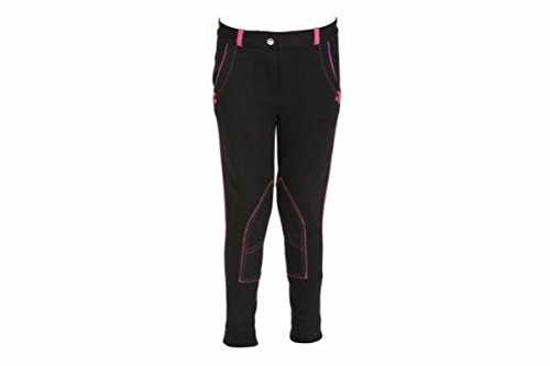 Preisvergleich Produktbild HyPERFORMANCE Tara Teen Reithose: Schwarz / Deep Pink: 45,7cm
