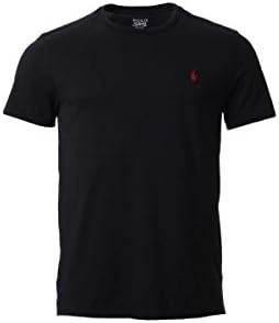 Ralph Lauren Mens Crew T Shirt Short Sleeve Custom Fit (Medium, Black)