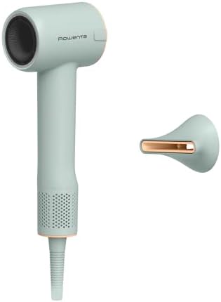 Rowenta Blumia, Phon Capelli con Motore ad Alta Velocità, Tecnologica Ionica, Compatto e Leggero 350g, Beccuccio Magnetico, Velocità/Temperatura Regolabili, Cavo 1.8 m, Colore Eucalyptus