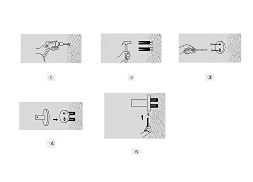 GDrems Handtuchhalter zur Wandmontage aus Metall Edelstahl glänzend 3 beweglich Badezimmer Küche Hlter poliert - 5