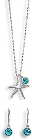 Sempre London "The Royal Designer Piece" High Quality Swiss Cubic Zirconia Star Blue Verano Rhodium Plated Pendant with Designer Earrings... For those Royal Looks....