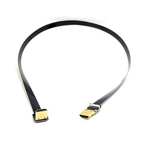 CY 50 cm FPV HDMI Typ A Stecker auf 90 Grad nach unten abgewinkelt HDMI Stecker HDTV FPC flach Kabel für Multicopter Aerial Photography - 2