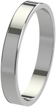 New Solid Argentium Silver 960 2.5mm Heavy Flat Shape Wedding Ring Band Available in All Sizes from H - Z+3 | UK Manufactured &amp; Hallmarked - Size J