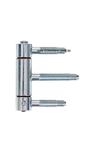 Preisvergleich Produktbild Einbohrband Haustürbänder Türbänder 20 mm Aushängesicherung 3-Teilig silber verzinkt