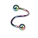Tinksky Twist Nose Ring Earring Nose Stud ,Stainless Steel -1 Pair(Colorful)