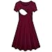 Price comparison product image Daylin Newest Women Lady Mother Pregnant Maternity Nursing Solid Breastfeeding Summer Maternity Dress S~2XL (M, Wine)