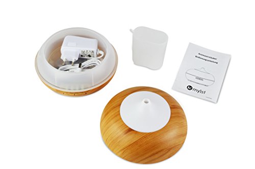 Aroma Diffuser mit 300 ml – Luftbefeuchter und Ultraschallvernebeler – Raumduft verbesserung für Wohnung, Büro, Yoga etc. Die Duftlampe für Aromatherapie und Luftbefeuchtung – My1St™ (300ml, Helles Holzdekor – UNI) - 7