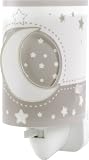 Dalber 63235LE Mond und Sterne Nachtlicht, Plastik, grau, 6 x 7 x 13 cm