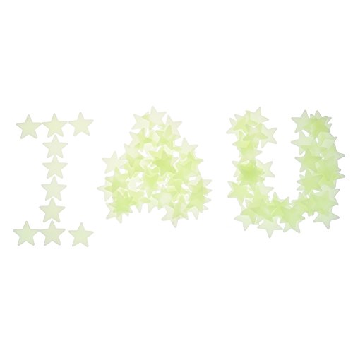 100PCS Home Wall Glow In The Dark Stars Stickers Decal Baby Kid’s Nursery Room – DIY Wall Decal – Light Green – Plastic Luminous Wall Stickers Bedroom Decoration (One Orange peel device AS GIFT) by LianLe - 3