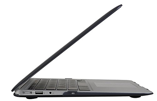 Topideal Schutzhülle, 3 in 1 Gummierte Matte, Seidenmatten, Satins, keramische Elemente, Schutzhülle für MacBook Air 33,8 cm (Modell: A1369 und A1466) + Tastatur-Cover + Displayschutzfolie schwarz EU/UK Keyboard Version - 3