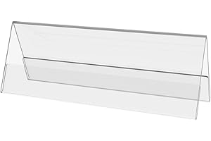 Danieli Store - Expositor Porta Precios en Metacrilato Transparente 12 Piezas 16x6x6cm - Portaetiquetas de Mostrador en Forma de V para Mostrar Precios y Promociones