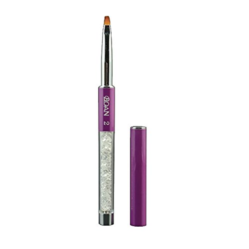 Born Pretty Purple UV Gel Brush Flat Clear Crystal Handled UV Gel Draw Nail Art Tools