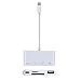 Produktbild G57 4in1 USB SD TF Lightning Kartenleser Adapter Aufladen Tastatur iPad iPhone, Plug und Play, Farbe Weiß