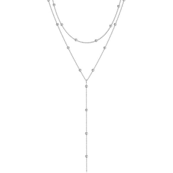 Collana A Y In Oro Placcato 14 Carati Per Donna - Set A Strati, Non Ossida, Con Estensione