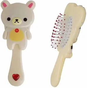 Ekan Sensitive Skin Cute Cartoon Design Soft Bristle Hair Brush for Curly and Straight Hair Comb for Kids 15 Gram Pack of 1 (1-2 Year Kids)