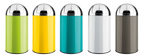 40L – 50L Mülleimer „PUSH“ von opixeno, gelb, Abfalleimer, Papierkorb mit abnehmbarem Deckel aus Edelstahl und Inneneimer - 4