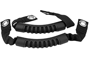 QIILU Asa de Agarre del Reposacabezas del Coche Juego de Manija de Agarre de Reposacabezas Trasero de Asiento Trasero de Coche de 2 Piezas con Orificio para Wrangler 1995-2017(negro)