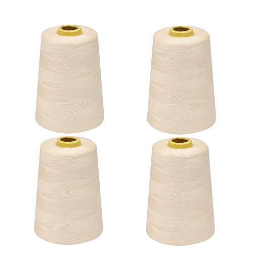 Curtzy 4 pezzi Filo da Cucire Overlock - 4 x 4572 m Filo per Cucire - Overlock Filo - Filati per Macchina da Cucire per Punto Croce per Ricamo, Quilting e altro - Poliestere Filo
