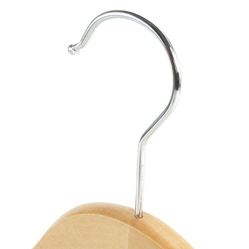 20 Holz Kleiderbügel mit Einkerbungen – Naturfarben – 45cm – Hangerworld - 2