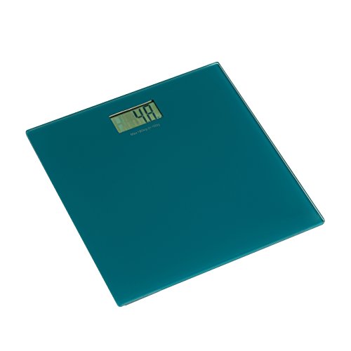 Premier Housewares Quadratische Personenwaage aus Einscheiben-Sicherheitsglas, 3 x 30 x 30 cm, türkis - 2
