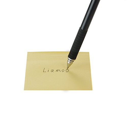 Liamoo Präziser Eingabestift mit Kugelschreiber und Deckel 2 Stück Schwarz + Silber + Touchminen + Schreibminen - 9