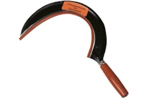 Xclou Garden Handsichel, mähfertige Sense mit geschmiedetem Sensenblatt, Sichel mit poliertem Holzgriff