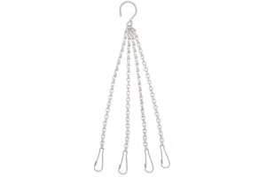 GRO GARDEN PRODUCTS Hanging Basket Chains 4 Strand - Heavy Duty Strong Hanging Chain, Clip On Chains Replacements - Chain For Hanging Baskets, Hooks For Bird Feeders, Birdbaths, Planters & Ornaments - 50cm (20")