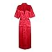 Produktbild SEWORLD Bademantel Unterwäsche Damen Bademäntel Dessous Verführerisch Frauen Satin Long Silk Bademantel Babydoll Dessous Nachtkleid Unterwäsche(Rot,EU-40/CN-2XL)