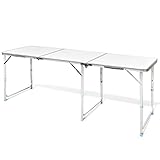 Der Tisch ist höhenverstellbar (55 cm, 62 cm und 70 cm Höhe einstellbar).