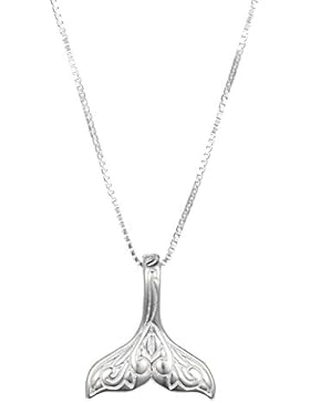 wristchie Jewelry S925Sterling Silber Meerjungfrau Schwanz Anhänger Halskette 45,7cm + 5,1cm Erweiterung