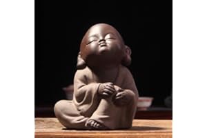 GRENRIC Kleine niedliche Buddha-Statue aus Keramik, Mönch-Figur, kreatives Handwerk, Puppen, Ornamente, Geschenk, chinesische Keramikkunst und Kunsthandwerk (C)