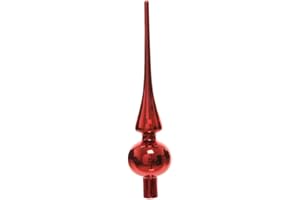 FIZZCO Christbaumspitze GLAS 26cm rot matt Baum Spitze Weihnachtsbaumspitze Baumschmuck
