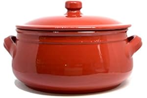 FRATELLI COLÌ Colì, Tegame in Terracotta con Coperchio, Tegame Artigianale, Rosso, Diametro 24 cm