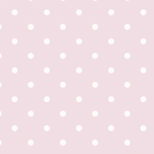 Vintage 1619 Vliestapete Polka Dots Punkte Weiß Blassrosa