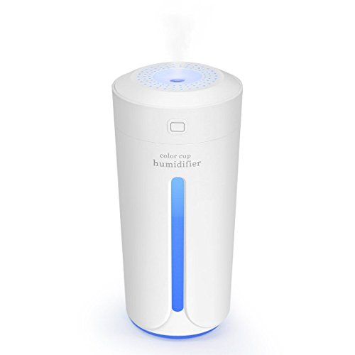 Aisuo Night Light Purifier, Portable Mini Humidifier with 7 Colors Led Light, Noise Cancelling & USB Powered, the Best Choice for Cars and Office.