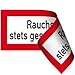 Produktbild Aufkleber Rauchschutztür stets geschlossen halten doppelseitig 7,4x21 cm