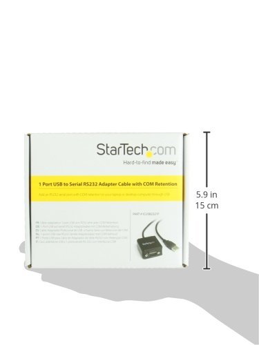StarTech.com FTDI USB 2.0 auf Seriell Adapter – USB zu RS232 / DB9 Schnittstellen Konverter (COM) – Stecker / Stecker 1,8m - 6