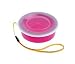 Produktbild fwefefh Silikon-faltbare Reise-Becher mit Lanyard Portable Camping Tassen Outdoor-Reisen-Tool (Rose)