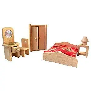 Wooden Bedroom Furniture Toy for Kids/Dollhouse/Unisex Children
