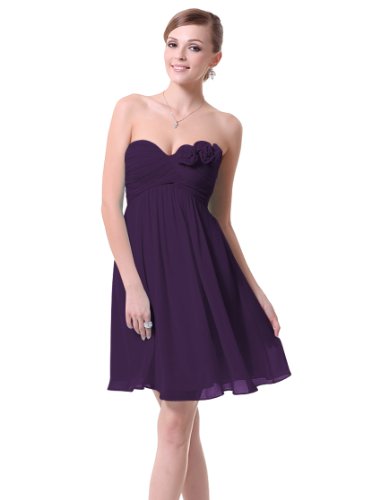 HE03543PP10, Purple, 10UK, Ever Pretty Chiffon Ladies Dress For Weddings 03543