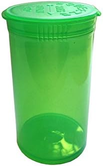 10x 13 Dram / 50ml Pop Top Bottle Stash Containers - Transparent Green