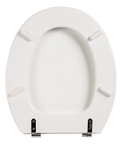 WC-Sitz Zamora weiß | Toilettensitz | WC-Brille aus Holz | Mit Active-Clean-Beschichtung | Klobrille mit Edelstahl-Scharnier | Fast-Fix-Schnellbefestigung | Toilettendeckel | Klodeckel | WC Deckel - 4